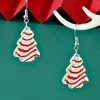 Dangle Earrings Delicate Christmas Tree Biscuit Design Cute Cartoon Style Acrylic Jewelry Adorable Ear Ornaments