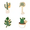 Alfileres Broches Insignia encantadora Planta Collar en maceta Zapato Labios Esmalte Broche Árbol de coco Hojas de cactus Ropa decorativa Alfileres de dibujos animados Insignia Z0421