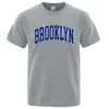 Heren t shirts Brooklyn York City Letter Drukheren t-shirts vintage ademende tops hoogwaardige casual shirt Harajuku katoenen t-shir