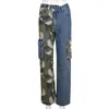Jeans da donna Casual Donna Pantaloni a matita Patchwork Camouflage Streetwear Abiti lunghi per outfit