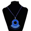 Pendant Necklaces Blue Black Sector Cotton Thread Tassel Geometric Round Necklace For Women Bohemian Dream Catcher Choker Collar Jewelry