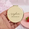 Party Supplies Custom Rose Gold Compact Fold Pocket Mirror Personalised Wedding Bridesmaid Gift Engraved Makeup For Friend