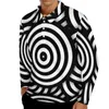 Herren Polos Hypnotic Poloshirts Spring Schwindel Freizeithemd mit Lochdruck Langarmkragen Streetwear Custom Oversize T-Shirts