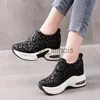 Dress Shoes Hidden Heel Casual Platform Shoes Woman Sneakers Suede Slip on Shoes Women Height Increasing Flock Leopard Print Wedges Shoes J231121