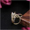 Band Rings Huitan Luxury Irregar Magical Witch Ring Super Cool Accessories Gadget Golden Twist Winding Women Jewelry Persona Dhgarden OTC8Y