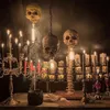 Decorações de Natal Halloween Crânio Esqueleto Lâmpada Horror 3D Estátua Mesa Luz Criativa Festa Ornamento Prop Decoração de Quarto de Casa Adereços Assustadores 231121