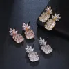 Boucles D'oreilles Bettyue Marque 3 Couleurs Ananas De Mode Charme Design Élégant Cubique Zircon Boucle D'oreille Pour Les Femmes De Mariage Bijoux Cadeau De Fête