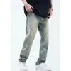 Hommes jean Streetwear hommes 2023 mode motif Vintage récréatif bleu ample droite cylindre large jambe pantalon automne femme