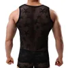 Débardeurs pour hommes Haut de maillot de corps pour hommes Vêtements de sport Bodybuilding Mesh See Through Fitness Shirt Respirant Ropa Intérieur Singlet Erkek