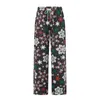 Damesbroeken Kerstlounge Sneeuwvlok Kerstman Kabouterprint Losse comfortabele casual pyjama met wijde pijpen Slaapbroek