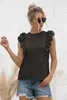 Kadınlar seksi sırtsız dantel tank gömlekleri üst bayan yaz gündelik yeni katı zarif fırfır patchwork ince bluz femme blusas mujer p230421