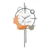 ウォールクロックファッション大型時計リビングルームアートノルディックラグジュアリーサイレントクリエイティブメカニズムモダンデザインレロ