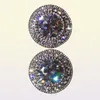 Charmiga kvinnorörhängen smycken 18K Vitt guld Plaed Sparkling CZ Round Studs örhängen Trevliga smycken Gift1312530