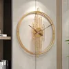 Wandklokken Minimalistisch Noordse klok Modern ontwerp Golden stil mechanisme Creatief esthetisch horloge woonkamer decor