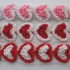 Hair Accessories 40pcs 9cm Valentine's Day Chiffon Rosette Heart Applique For Girls Headband Wedding Clothes Flower