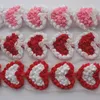 Accessoires de cheveux 40pcs 9cm Saint-Valentin en mousseline de soie Rosette coeur Applique pour filles bandeau vêtements de mariage fleur