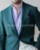 Men's Suits & Blazers Dark Green Blazer Ivory Pants Men Slim Fit 2 Piece/Casual Wedding Prom Business Mens Clothing/Classic Male Jacket Coat