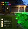 Gräsmattor Solar Spotlights Landscape Lights Low Spänning utomhus IP65 Vattentät 3M Kabel Auto On/Off med 4 Warm White for Garden Yard (4-in-1)