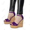 Olomm New chegada Plataforma feminina sandálias Sexy Custas Saltos abertos do pé de Fuchsia Sapatos de festa roxa Mulheres usam mais tamanho 5-20