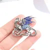 Brooches Pomlee 2023 Arrival Enamel Dragon Brooch Unisex Women And Men Pin Animal Large 2 Colors Available Gift Whosales