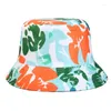 Berets Summer Summer Sunderman's Fisherman's Floral Print Bucket Wide Brim Men's Basin Panama Women's Beachhat