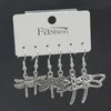 Groothandel 3prs set oorbellen Vintage Dragonfly Drop Dangle Oorbellen voor vrouwen cadeau insectensieraden