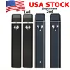 2 ml engångsvapspennor USA Stock tjock oljevape patroner E-cigaretter laddningsbara 350 mAh batteridenheter Visa fönster pods Startersatser förångare tom pod