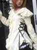 女性のブラウス2023 Y2K美学レースシャツゴシック不規則な妖精のハラジュク包帯ヴィンテージロリータ服モールゴス