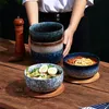 Оптово-Посуда Японская миска с лапшой быстрого приготовления рамэн Миски студенческая салатница керамическая посуда суповые тарелки LT657