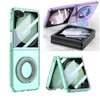 Magnetic Stand For Samsung Galaxy Z Flip 5 Case Diamond Ring Small Glass Film Protection Cover