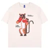 Camisetas masculinas 2023 Camisa de tigre retro de verão CLOGOD CLOGON Harajuku Pesquisa solta camisetas de rua de rua de rua