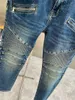 Men's Jeans 2023 Fashion Men Autumn Winter Casual Slim Fit Crumple Break Hole Denim Trousers Stretch Pencil Pants