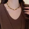 Choker Drayeye Maillard Style Halsband för kvinnor vintage stenar ins mode bruna tröja kedjor smycken eleganta krage para mujer