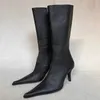 Chaussures de robe 2023 Vintage Boucle de ceinture pointue Western Cowboy Boot Femmes Mode Chaîne en métal détachable Deux bottes d'outillage 35 39 231121