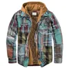 メンズ冬のジャケット冬のコートデザイナーパフジャケット濃厚暖かい風の格子縞のパターン長袖ルーズフード付き特大のシンプルなファッションサイズS-5XL