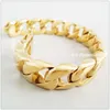 Link Bracelets 22cm 15mm Fashion Bright Color Jewelry 316L Stainless Steel Gold Men's&Boy's Bangles Perfect Technology