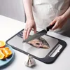 Chopping Board, Metal Cutting Board, Stainless Steel Cutting Board, Double-Sided Chopping Board, Kitchen Cutting Board For Fruit Vegetable And Meat