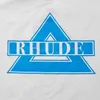 Designer Fashion Clothing Tees TShirts Rhude Triangle Print American Street Trend Simple Lâche Polyvalent Coton T-shirt À Manches Courtes Hommes Tops Coton Streetwear