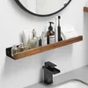 Bathroom Shelves Solid Wood Bathroom Shelf Wall Mount Corner Shelf Shower Shampoo Soap Cosmetic Shelves Kitchen Storage Rack Bathroom Accessories 230421