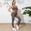 Active Sets European And American Snake Pattern Sports Set Women's Breathable Sexy Yoga Bra High Waist Hip Lifting Fitness Pants