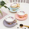 Mugs Ceramic Coffee Cup Elegant Flower Tea And Saucer Afternoon Dessert Porcelain Set Cafe Espresso