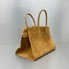 Tote Çanta Deerskin Süet Üst Kat Üst Kat Kovası Niş Bir Omuz Joker Bir Omuz Banliyö Çantası Büyük Bilgisayar Çantası