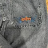 Mäns jeans kvinnors jeans streetwear jnco harjuku hiphop drake grafisk tryck retro blå baggy jeans denim byxor gotiska nya hög midja breda byxor t231121