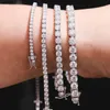 Gepasseerde diamant tester Tennis Bracelet VVS Moissanite Diamond PAVE Zet vaste tennisketen in 925 Sterling Silver