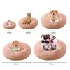 kennels pens Round Dog Bed Comfortable Donut Round Kennel Pet Bed Cat Cushion Soft Long Plush For Small Medium Animal Winter Warm Dog House 231120