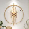 Wandklokken Minimalistisch Noordse klok Modern ontwerp Golden stil mechanisme Creatief esthetisch horloge woonkamer decor