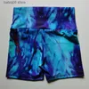 Yoga -outfit vrouwen yoga shorts tie dye gym sport shorts voor vrouwen fietsen running fitness hoge taille korte broek plus size push up leggings t230421