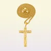 Collier jésus plaqué or en acier inoxydable, pendentif à la mode, colliers de foi religieuse pour hommes, bijoux Hip Hop 3773886