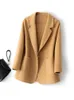 Women's Wool Blends 2023 Coat Pure Plaids och Tweedst Fashion Camel Elegant Trench 231120