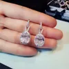 Stud Küpe Zarif 925 STRING Gümüş Oval Şekleli Göz kamaştırıcı Küpe Kübik Zirkon Kadınlar Moda Bildirimi Bijoux Takı Hediyesi